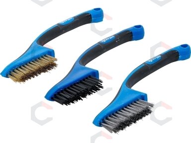 Mini šepetėlių rinkinys | Nailonas, žalvaris, nerūdijantis plienas | 165 mm | 3 vnt. (9314) Mini šepetėlių rinkinys | Nailonas, žalvaris, nerūdijantis plienas | 165 mm | 3 vnt. (9314)