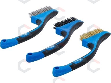 Mini šepetėlių rinkinys | Nailonas, žalvaris, nerūdijantis plienas | 165 mm | 3 vnt. (9314) Mini šepetėlių rinkinys | Nailonas, žalvaris, nerūdijantis plienas | 165 mm | 3 vnt. (9314)