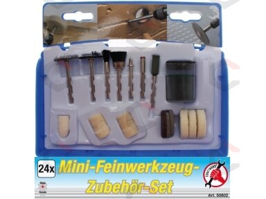 Mini šveitimo / poliravimo / gręžimo rinkinys | 24 vnt. (50802)