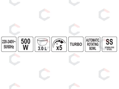 Mixeris 500 W | su nerūdijančio plieno 3L dubeniu (67791) 14 Mixeris 500 W | su nerūdijančio plieno 3L dubeniu (67791) 14