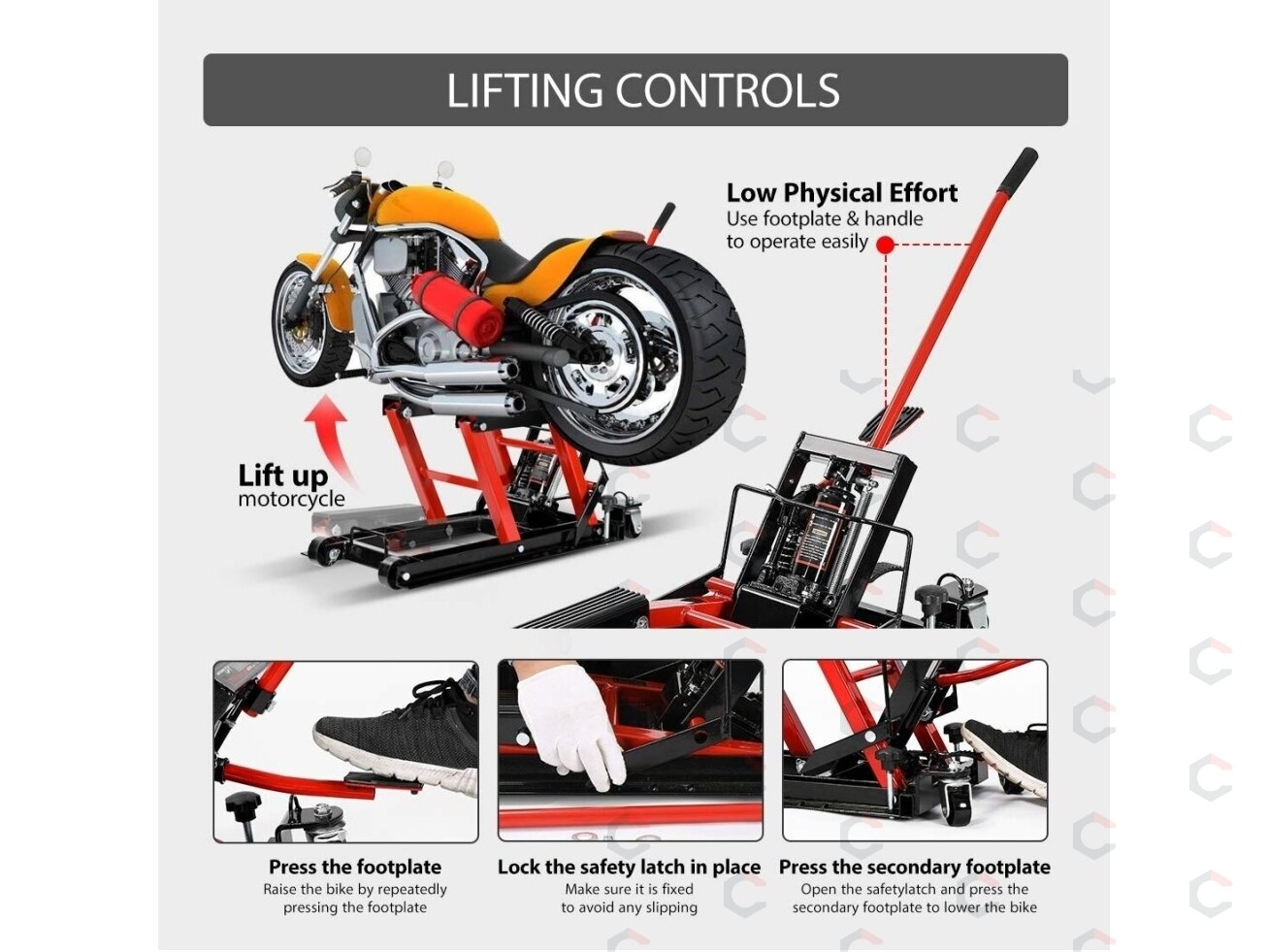 Motociklų ir kvadrociklų ATV hidraulinis keltuvas | 1500LBS / 680 kg (SK3019) 6 Motociklų ir kvadrociklų ATV hidraulinis keltuvas | 1500LBS / 680 kg (SK3019) 6