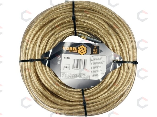Muitinės trosas | plieninis | su antgaliu | 6 mm / 36 m (85004) Muitinės trosas | plieninis | su antgaliu | 6 mm / 36 m (85004)