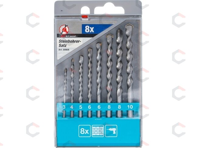 Mūro grąžtų rinkinys | 3–10 mm | 8 vnt. (50806) 2 Mūro grąžtų rinkinys | 3–10 mm | 8 vnt. (50806) 2