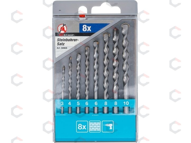 Mūro grąžtų rinkinys | 3–10 mm | 8 vnt. (50806) 2 Mūro grąžtų rinkinys | 3–10 mm | 8 vnt. (50806) 2