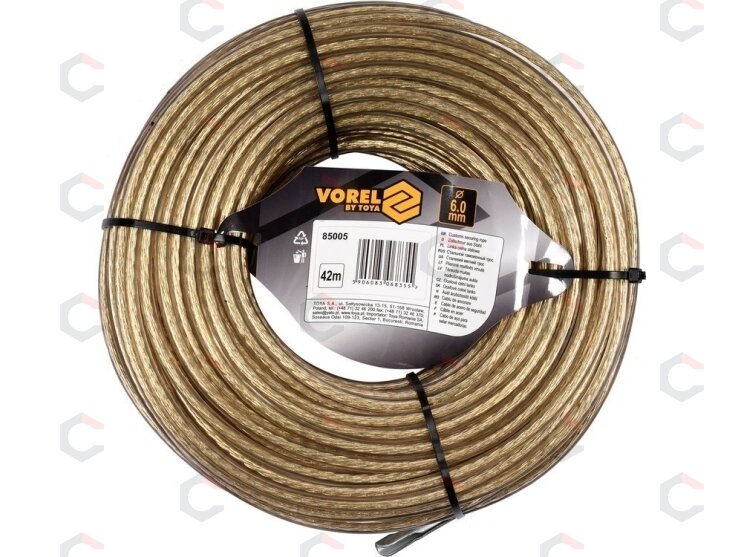 Muitinės trosas | plieninis | su antgaliu | 6 mm / 42 m (85005) 2 Muitinės trosas | plieninis | su antgaliu | 6 mm / 42 m (85005) 2
