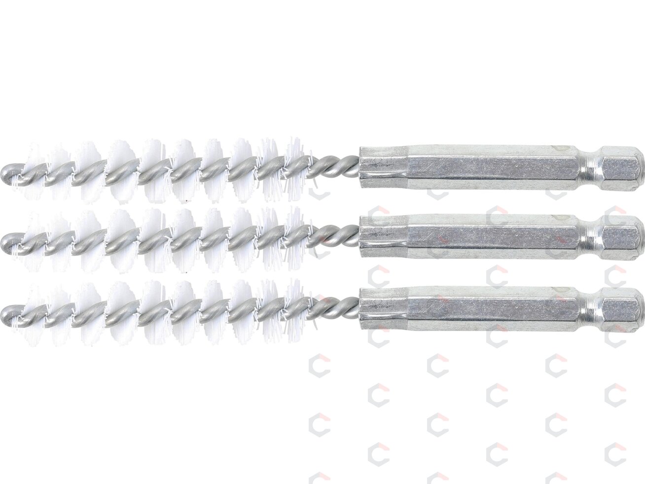 Nailono šepečiai vamzdeliams | 10 mm | 6,3 mm (1/4") | 3 vnt. (3078-10-N) Nailono šepečiai vamzdeliams | 10 mm | 6,3 mm (1/4") | 3 vnt. (3078-10-N)