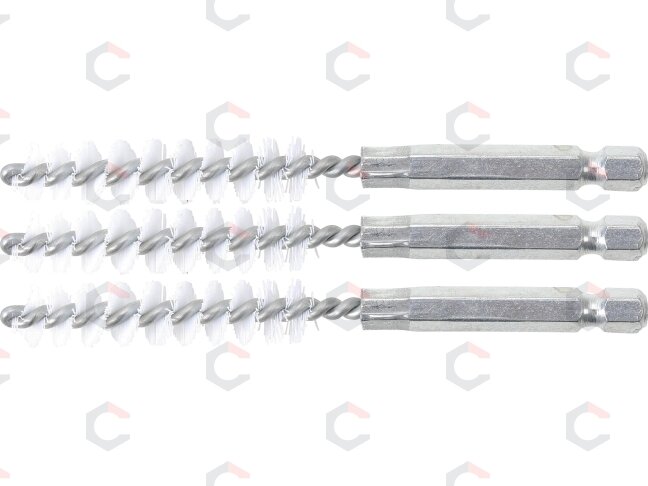 Nailono šepečiai vamzdeliams | 10 mm | 6,3 mm (1/4") | 3 vnt. (3078-10-N) Nailono šepečiai vamzdeliams | 10 mm | 6,3 mm (1/4") | 3 vnt. (3078-10-N)