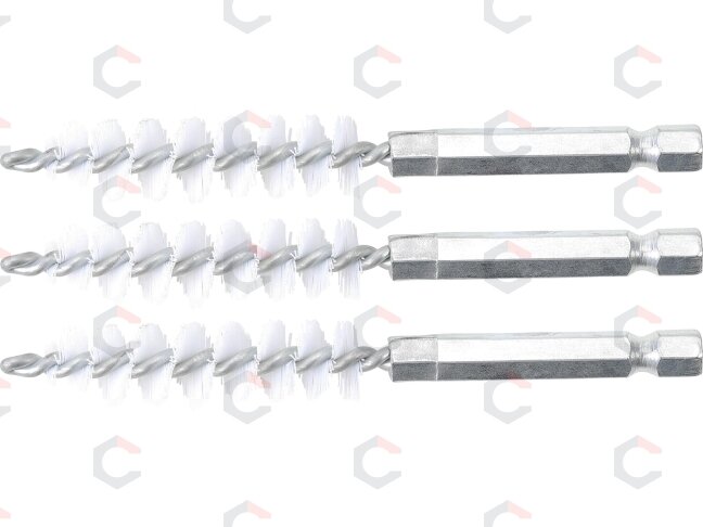 Nailono šepečiai vamzdeliams | 12 mm | 6,3 mm (1/4") | 3 vnt. (3078-12-N) Nailono šepečiai vamzdeliams | 12 mm | 6,3 mm (1/4") | 3 vnt. (3078-12-N)