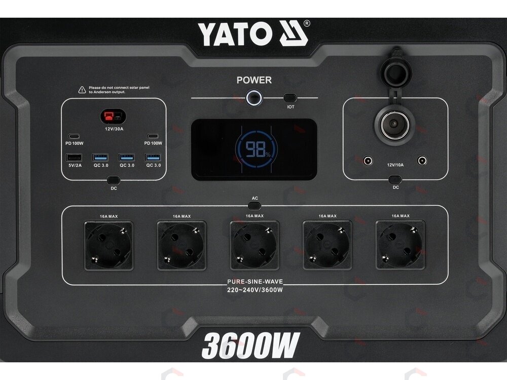 Nešiojama maitinimo stotis LiFePO4 | 3600 W | 3072 Wh (YT-83096) 8 Nešiojama maitinimo stotis LiFePO4 | 3600 W | 3072 Wh (YT-83096) 8