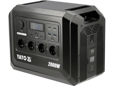Nešiojama elektros energijos stotelė YATO | 2000 W | 1024 Wh | LiFePO4 | EPS (YT-83089)