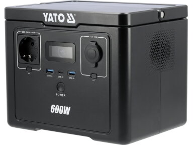 Nešiojama elektros energijos stotelė YATO | 600 W | 512 Wh | LiFePO4 | EPS (YT-83088)