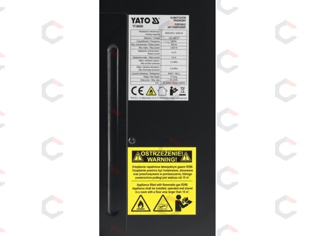 Mobilus oro kondicionierius | 2,5 kW | 8–18 m² (YT-99450) 10 Mobilus oro kondicionierius | 2,5 kW | 8–18 m² (YT-99450) 10