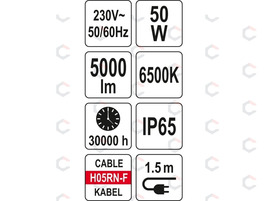 Nešiojamas prožektorius | SMD LED 50W 5000LM (YT-81839) 5 Nešiojamas prožektorius | SMD LED 50W 5000LM (YT-81839) 5