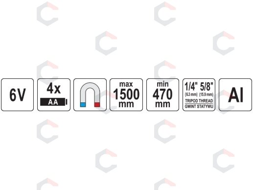 Nivelyras | žalias lazeris 5 linijos 360°, 1,5 M tripodas, akiniai, taikinys (YT-30440) 12