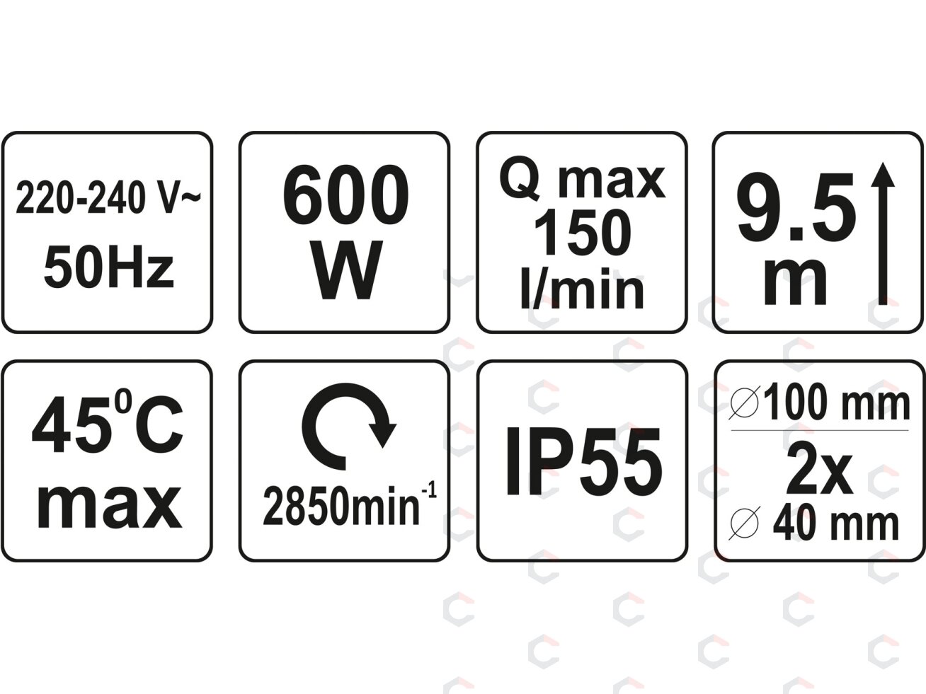 Nuotekų pompa / siurblys tualetui | su smulkintuvu | 600W (75953) 6 Nuotekų pompa / siurblys tualetui | su smulkintuvu | 600W (75953) 6
