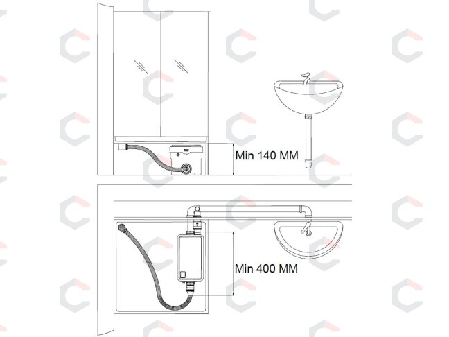 Nuotekų pompa / siurblys dušui ir kriauklei | be prijungimo į WC | 250W (75945) 2 Nuotekų pompa / siurblys dušui ir kriauklei | be prijungimo į WC | 250W (75945) 2