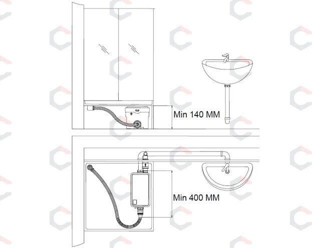 Nuotekų pompa / siurblys dušui ir kriauklei | be prijungimo į WC | 250W (75945) 2 Nuotekų pompa / siurblys dušui ir kriauklei | be prijungimo į WC | 250W (75945) 2