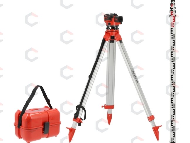 Optinis nivelyras su aksesuarais | 32X IP66 + 5 m lenta + trikojis (YT-30553) Optinis nivelyras su aksesuarais | 32X IP66 + 5 m lenta + trikojis (YT-30553)