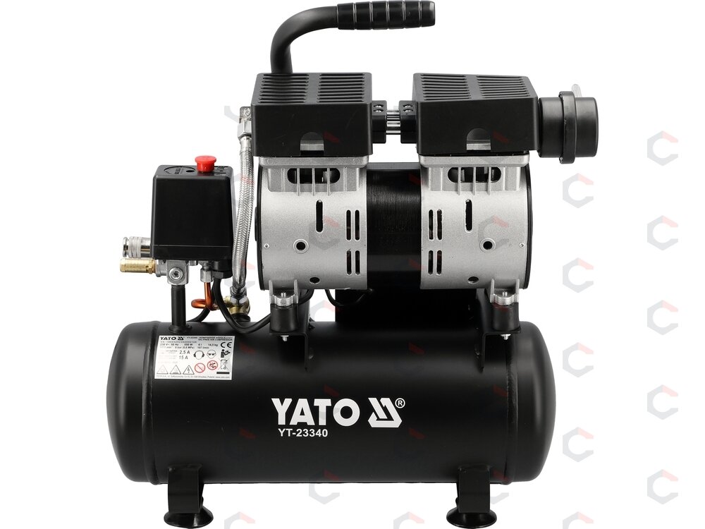 Oro kompresorius tylus | betepalinis | 6L/0.8MPA/8BAR/116PSI/ 107l/min | 550 W (YT-23340) 3 Oro kompresorius tylus | betepalinis | 6L/0.8MPA/8BAR/116PSI/ 107l/min | 550 W (YT-23340) 3
