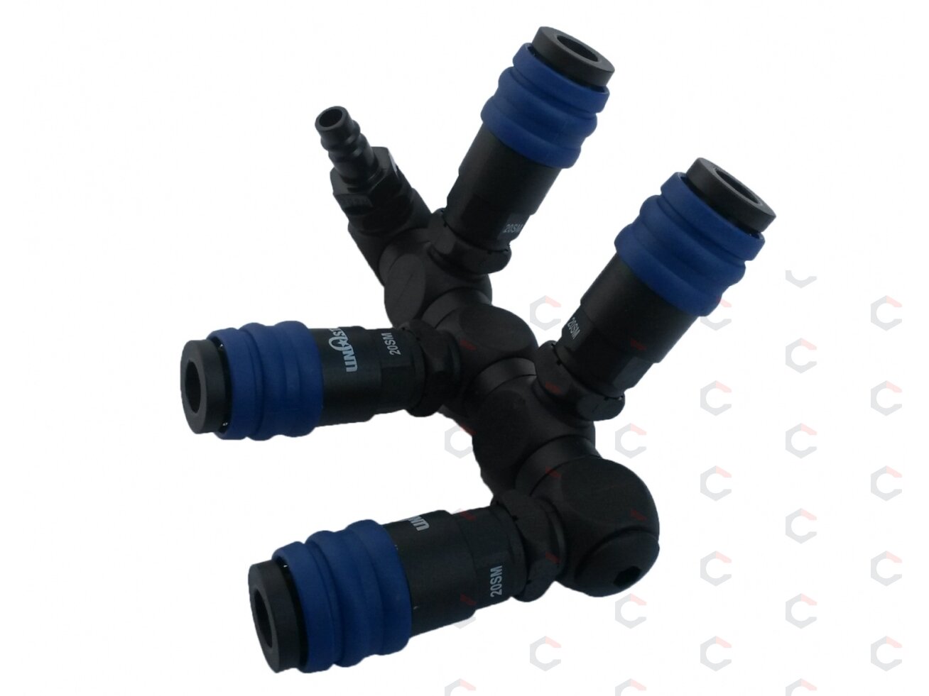 Oro paskirstytojas su 5 elementais rotacinis, 360 laipsnių 1/4" (TSC-360) 1 Oro paskirstytojas su 5 elementais rotacinis, 360 laipsnių 1/4" (TSC-360) 1