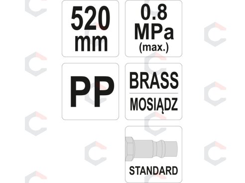 Oro pūtimo pistoletas labai ilgas | 520 mm (YT-23733) 2