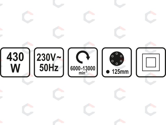 Orbitinis / ekscentrinis šlifuoklis | 430w | 125 mm (79309) 3 Orbitinis / ekscentrinis šlifuoklis | 430w | 125 mm (79309) 3