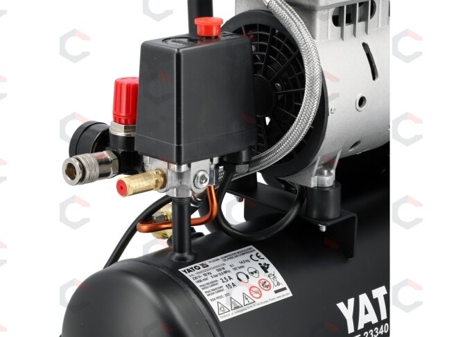 Oro kompresorius tylus | betepalinis | 6L/0.8MPA/8BAR/116PSI/ 107l/min | 550 W (YT-23340) 5 Oro kompresorius tylus | betepalinis | 6L/0.8MPA/8BAR/116PSI/ 107l/min | 550 W (YT-23340) 5