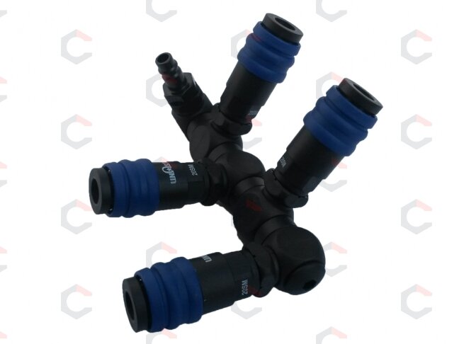 Oro paskirstytojas su 5 elementais rotacinis, 360 laipsnių 1/4" (TSC-360) 1 Oro paskirstytojas su 5 elementais rotacinis, 360 laipsnių 1/4" (TSC-360) 1