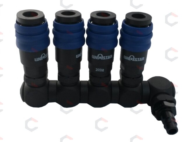 Oro paskirstytojas su 5 elementais rotacinis, 360 laipsnių 1/4" (TSC-360) Oro paskirstytojas su 5 elementais rotacinis, 360 laipsnių 1/4" (TSC-360)
