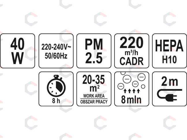 Oro valytuvas | galia 40W | 220 m3 / h (66930) 8