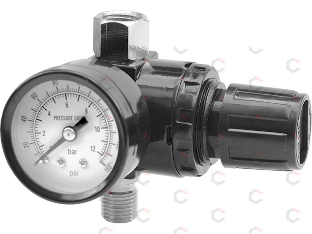 Oro srauto reguliatorius su manometru | 3/8", 12 bar (81562)