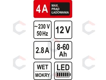 Pakrovėjas akumuliatoriams | 4A / 12V / 60 Ah | LED (82541) 3 Pakrovėjas akumuliatoriams | 4A / 12V / 60 Ah | LED (82541) 3