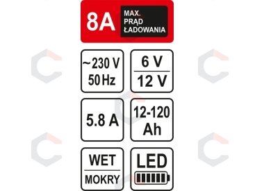 Pakrovėjas akumuliatoriams | 8A / 12V / 120 Ah | LED (82543) 3 Pakrovėjas akumuliatoriams | 8A / 12V / 120 Ah | LED (82543) 3