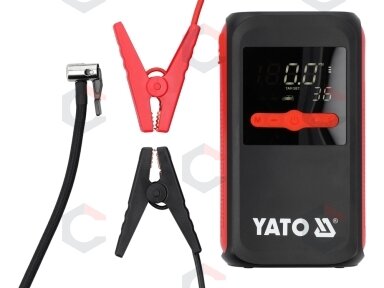 Paleidimo įrenginys su kompresoriumi | 12 V | 12000 mAh | pikinė srovė 600 A (YT-83086)