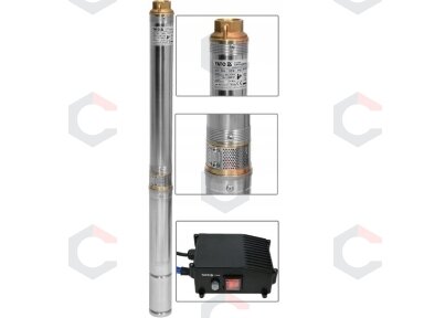 Panardinamasis giluminis siurblys – inox korpusas | 370 W | 20 m kabelis (YT-85300)