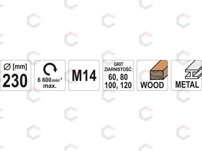 Padas su varžtu velcro | 230 mm M14 + aksesuarai (YT-47770) 3 Padas su varžtu velcro | 230 mm M14 + aksesuarai (YT-47770) 3
