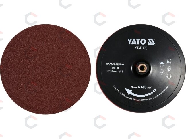 Padas su varžtu velcro | 230 mm M14 + aksesuarai (YT-47770) Padas su varžtu velcro | 230 mm M14 + aksesuarai (YT-47770)