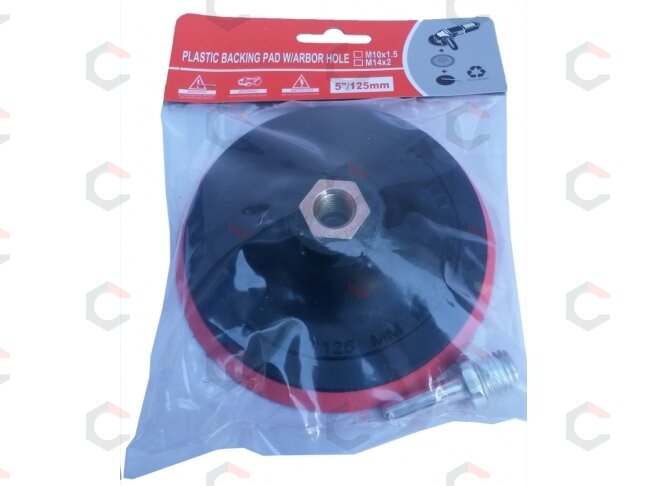 Padas velcro storas, su adapteriu 125mm, M14 (ES203125-A) 4 Padas velcro storas, su adapteriu 125mm, M14 (ES203125-A) 4