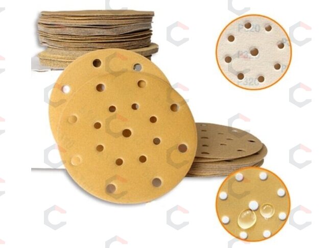 Padas, velcro su geltonų šlifavimo diskų rinkiniu | 150 mm | 17 skylių | 17 vnt (SD17Y) 3 Padas, velcro su geltonų šlifavimo diskų rinkiniu | 150 mm | 17 skylių | 17 vnt (SD17Y) 3