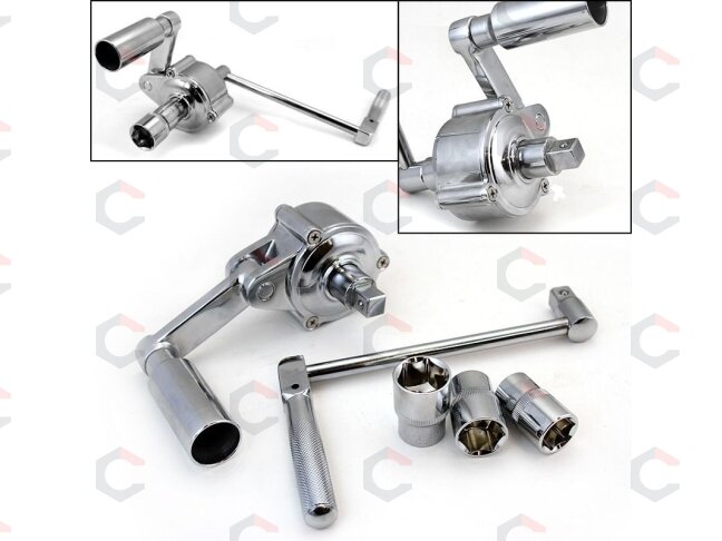 Padidintos jėgos raktas/reduktorius ratams lengv. auto | 3 galvutės / 17, 19, 21 mm (ESEA-0004) 1 Padidintos jėgos raktas/reduktorius ratams lengv. auto | 3 galvutės / 17, 19, 21 mm (ESEA-0004) 1