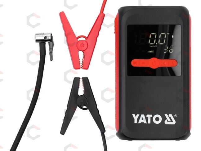 Paleidimo įrenginys su kompresoriumi | 12 V | 12000 mAh | pikinė srovė 600 A (YT-83086)