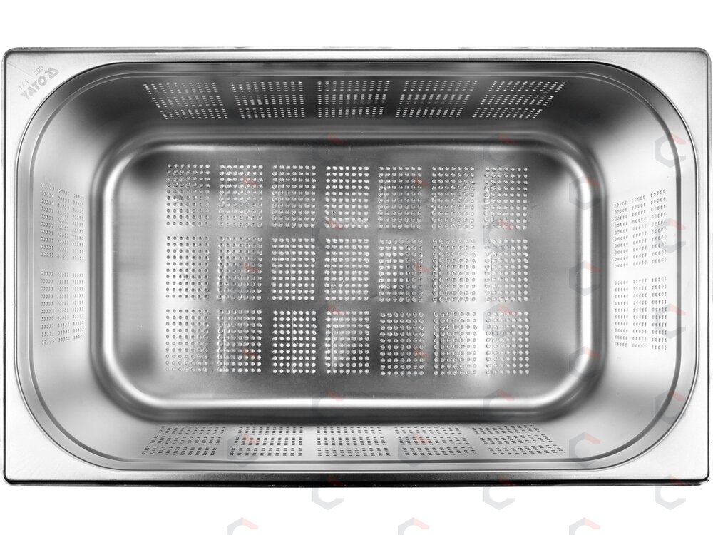 Perforuotas gastronominis indas GN 1/1 | 530 × 325 × 200 mm | nerūdijantis plienas | 25,5 l (YG-00345) 1