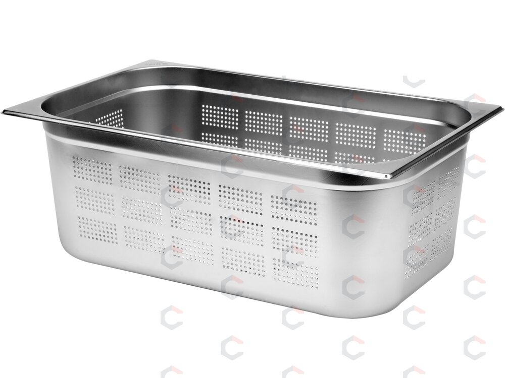 Perforuotas gastronominis indas GN 1/1 | 530 × 325 × 200 mm | nerūdijantis plienas | 25,5 l (YG-00345)