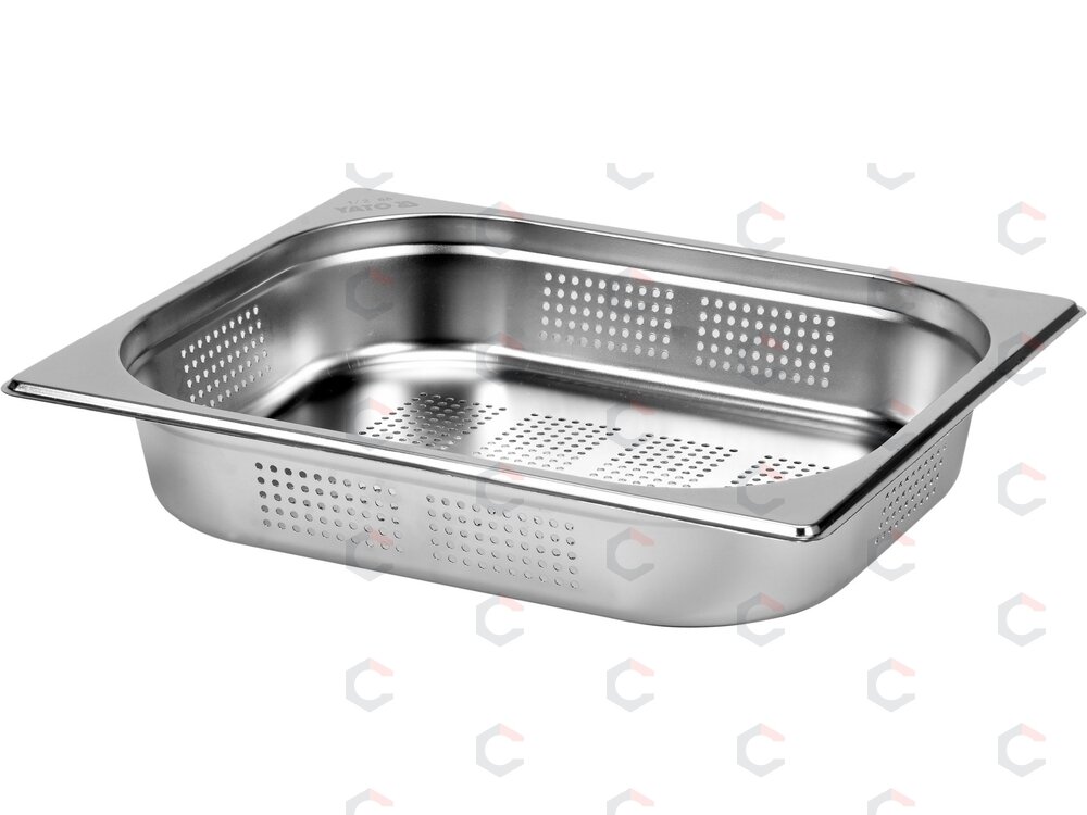Perforuotas gastronominis indas GN 1/2 | 325 × 265 × 65 mm | nerūdijantis plienas | 3,5 l (YG-00355)