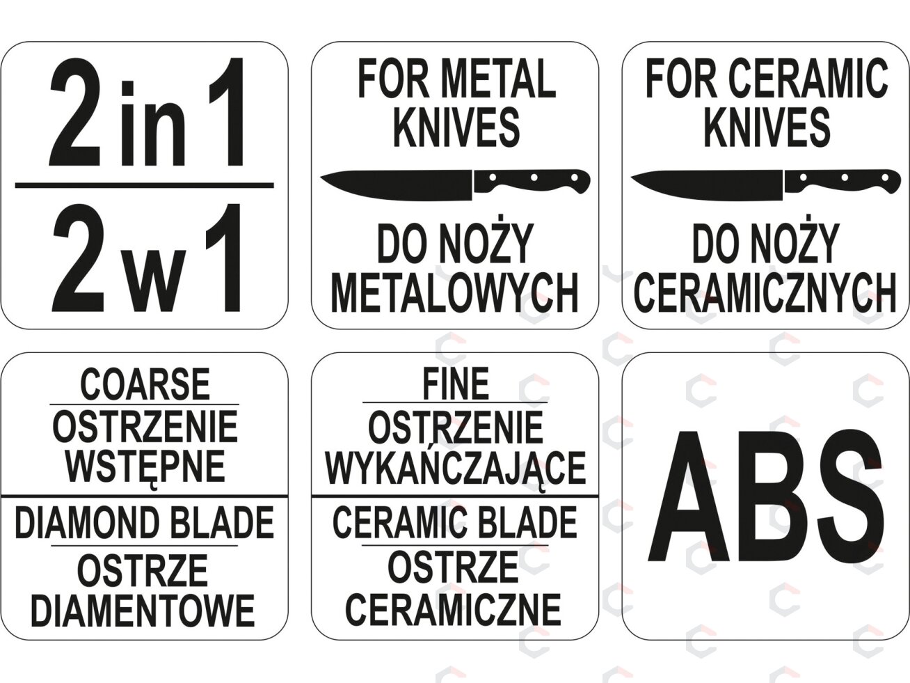 Peilių galąstuvas | 2 viename (YG-02353) 5 Peilių galąstuvas | 2 viename (YG-02353) 5
