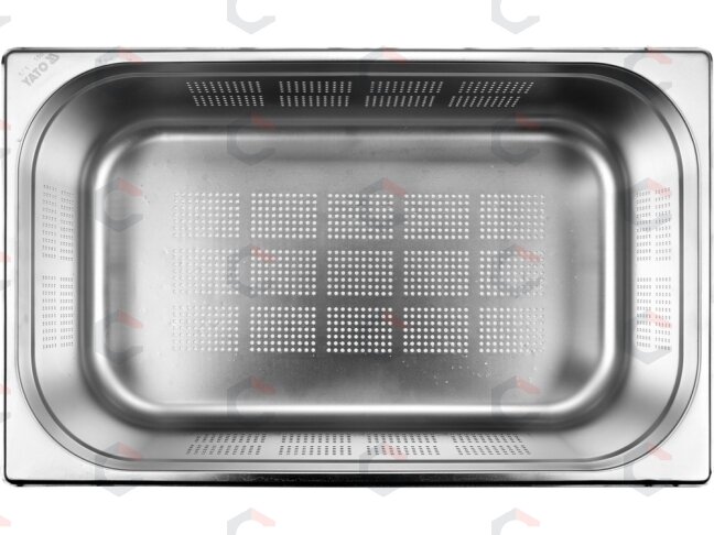 Perforuotas gastronominis indas GN 1/1 | 530 × 325 × 150 mm | nerūdijantis plienas | 19,5 l (YG-00344) 1 Perforuotas gastronominis indas GN 1/1 | 530 × 325 × 150 mm | nerūdijantis plienas | 19,5 l (YG-00344) 1