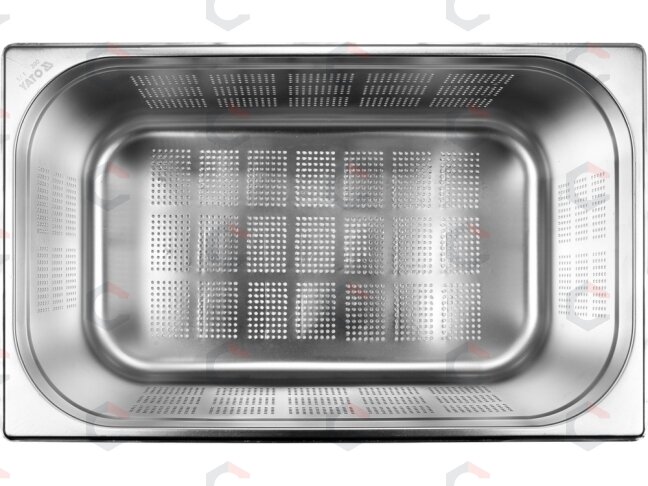 Perforuotas gastronominis indas GN 1/1 | 530 × 325 × 200 mm | nerūdijantis plienas | 25,5 l (YG-00345) 1
