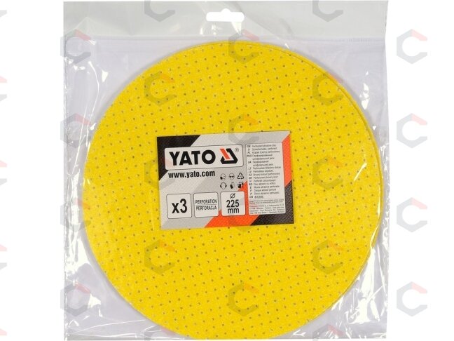 Perforuotas šlifavimo diskas su Velcro | P80 | 225mm | 3 vnt. (YT-846013) 1 Perforuotas šlifavimo diskas su Velcro | P80 | 225mm | 3 vnt. (YT-846013) 1