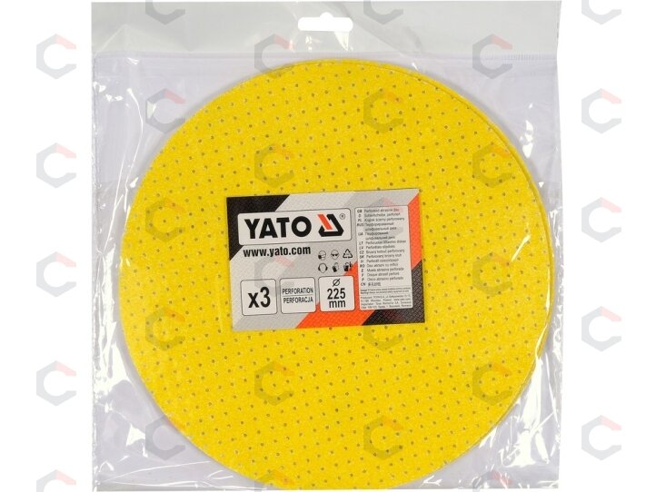 Perforuotas šlifavimo diskas su Velcro | P100 | 225mm | 3 vnt. (YT-846023) 1 Perforuotas šlifavimo diskas su Velcro | P100 | 225mm | 3 vnt. (YT-846023) 1