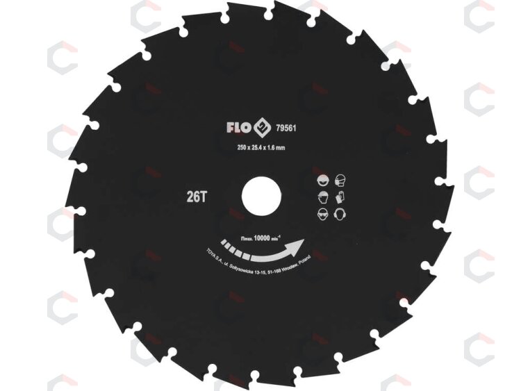 Trimerio peilis žoliapjovei | 26 dantys | 250 mm | 25,4 mm (79561) Trimerio peilis žoliapjovei | 26 dantys | 250 mm | 25,4 mm (79561)